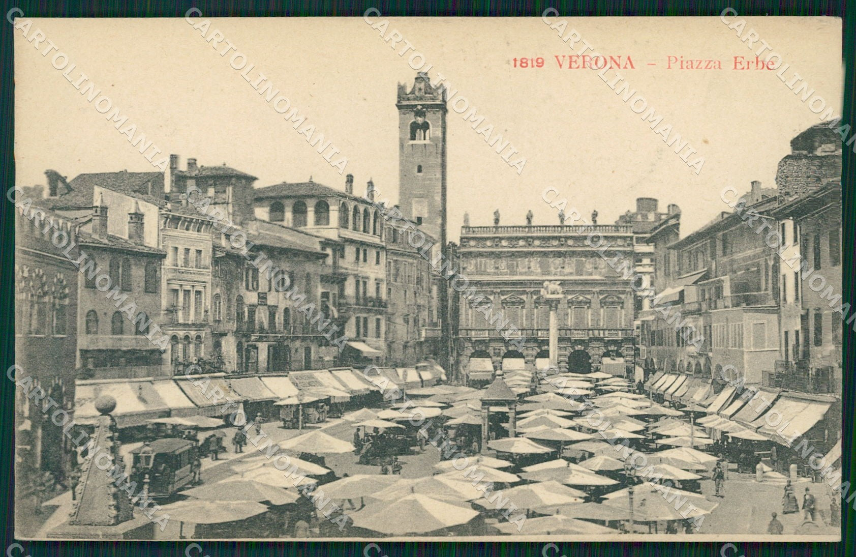 Verona Città Piazza Erbe cartolina QT4355 – fronte