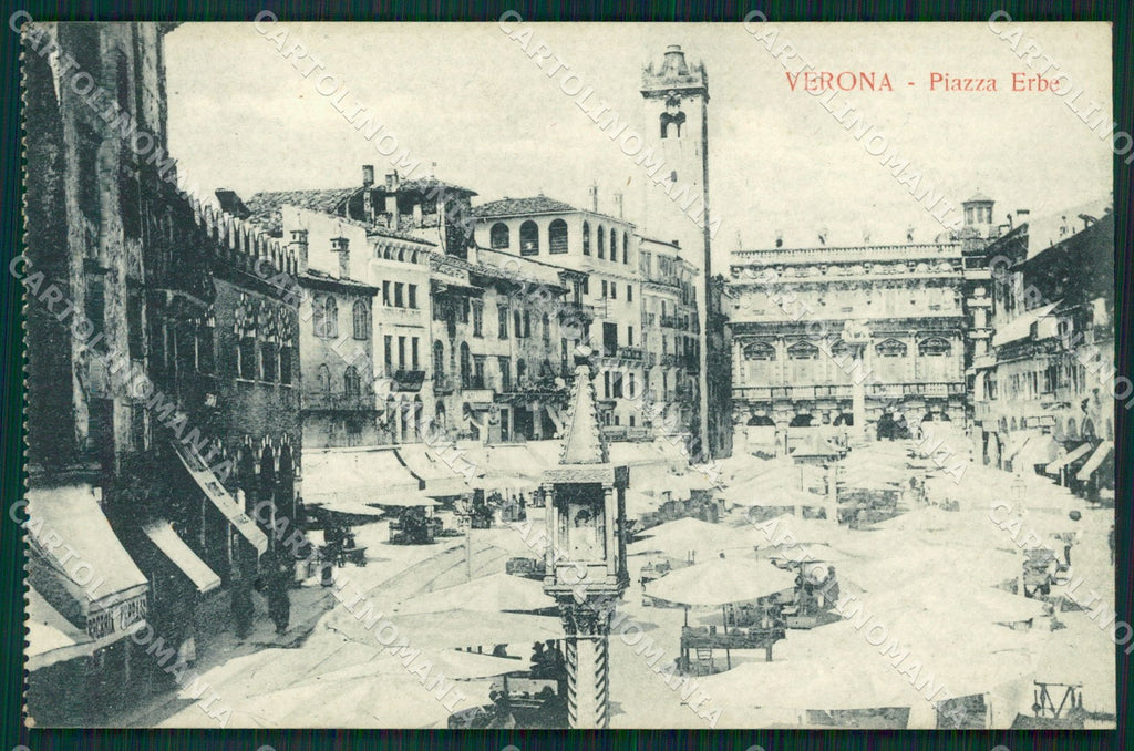 Verona Città Piazza Erbe cartolina QT4356 – fronte