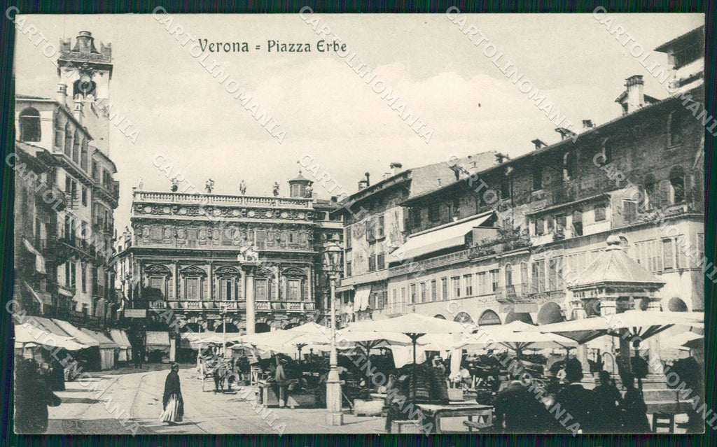 Verona Città Piazza Erbe cartolina QT4357 – fronte