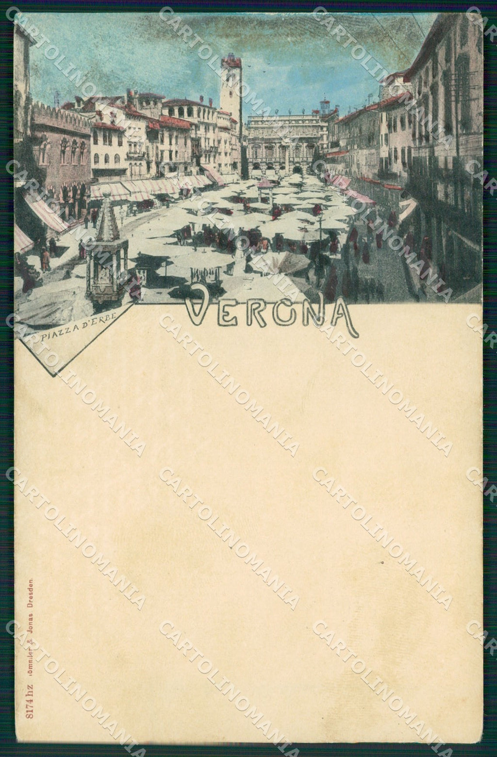 Verona Città Piazza Erbe Mercato cartolina QT4359 – fronte