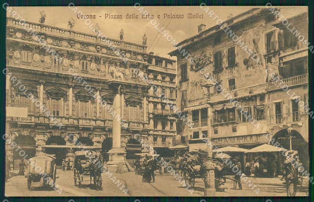 Verona Città Piazza Erbe Mercato cartolina QT4361 – fronte
