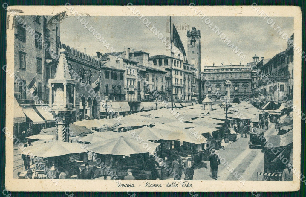Verona Città Piazza Erbe Mercato cartolina QT4362 – fronte