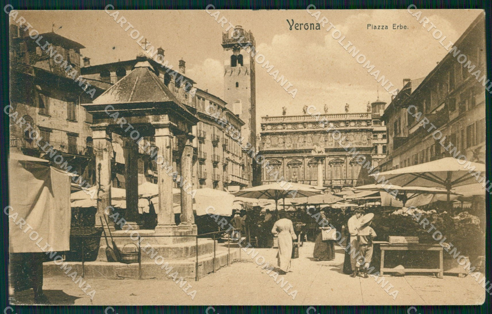 Verona Città Piazza Erbe Mercato cartolina QT4364 – fronte
