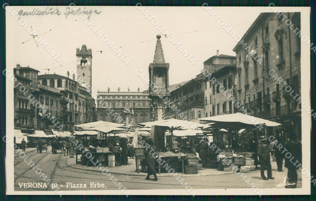 Verona Città Piazza Erbe Mercato cartolina QT4366 – fronte