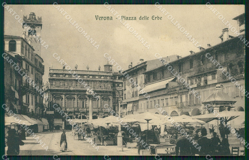 Verona Città Piazza Erbe Mercato cartolina QT4367 – fronte