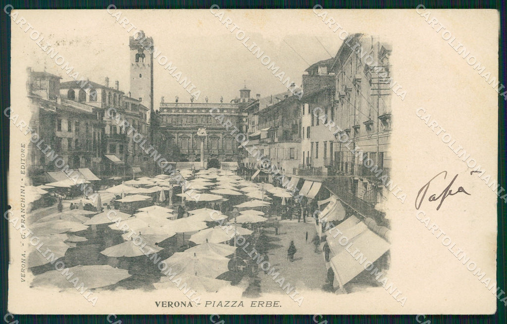 Verona Città Piazza Erbe Mercato cartolina QT4368 – fronte