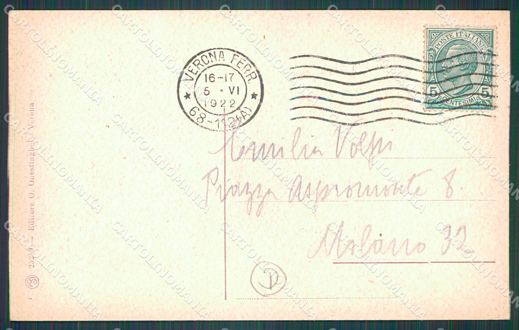 Verona Città Torre Lamberti STRAPPINI cartolina QT4373 – retro