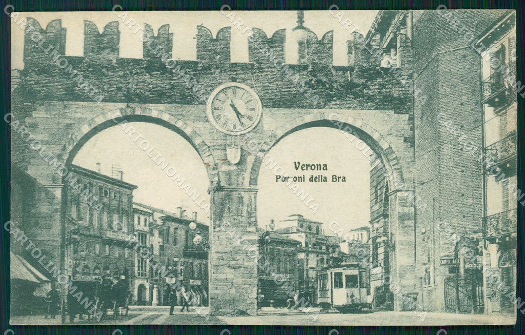 Verona Città Portoni del Brà Tram cartolina QT4380 – fronte