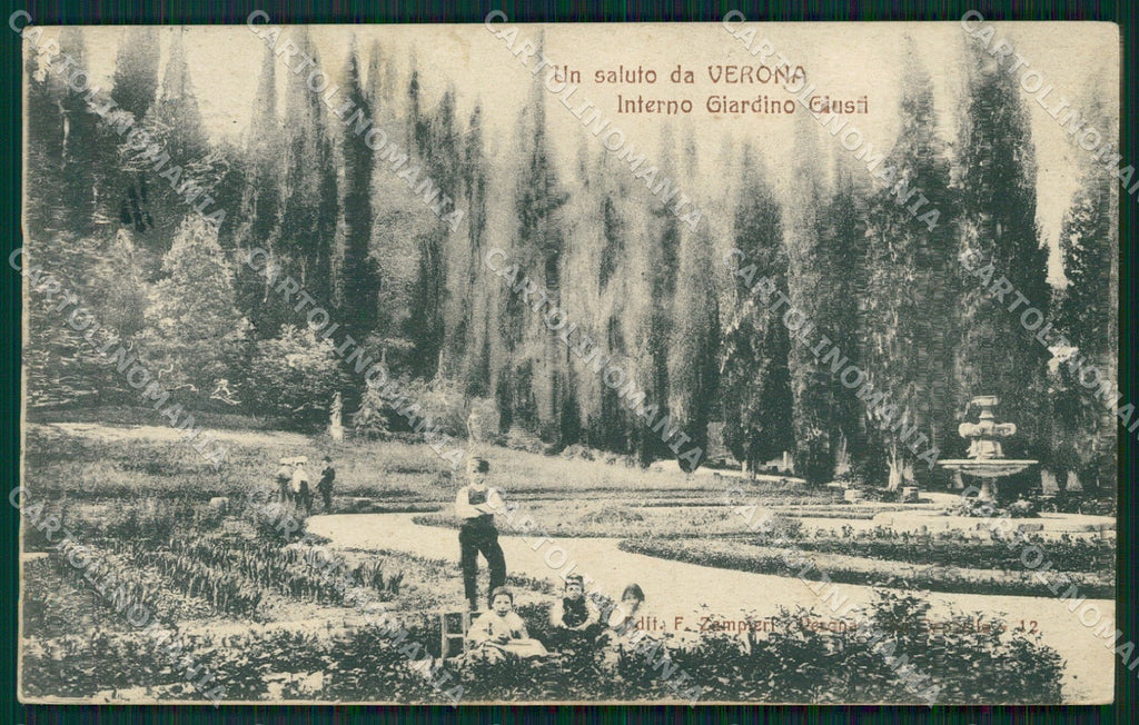 Verona Città Giardino Giusti cartolina QT4385 – fronte