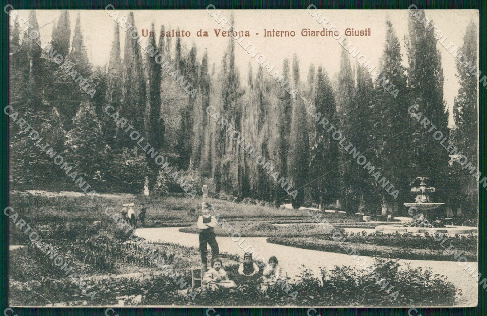 Verona Città Giardino Giusti PIEGHE cartolina QT4389 – fronte