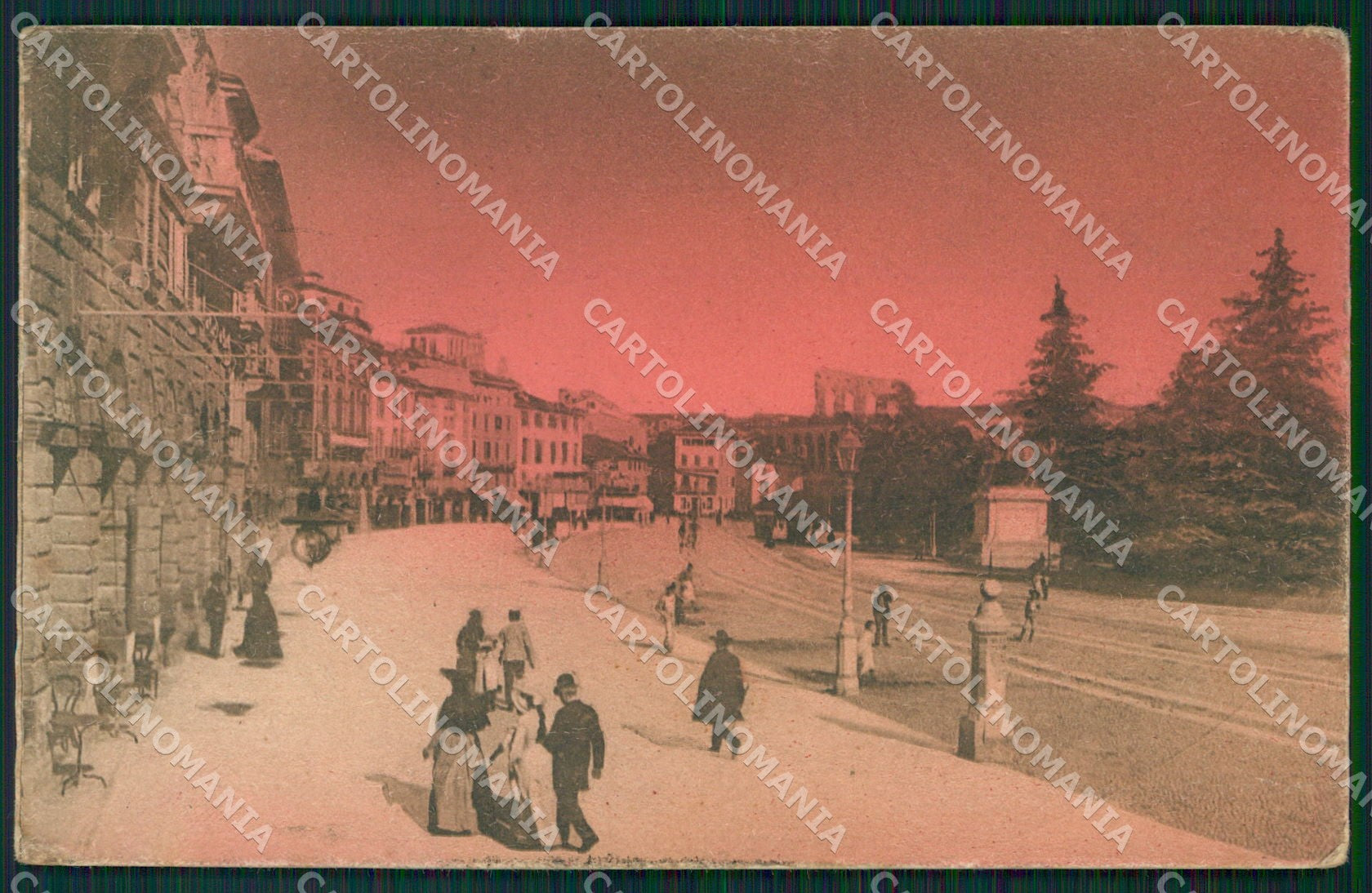 Verona Città Piazza Vittorio Emanuele PIEGHINE cartolina QT4394 – fronte