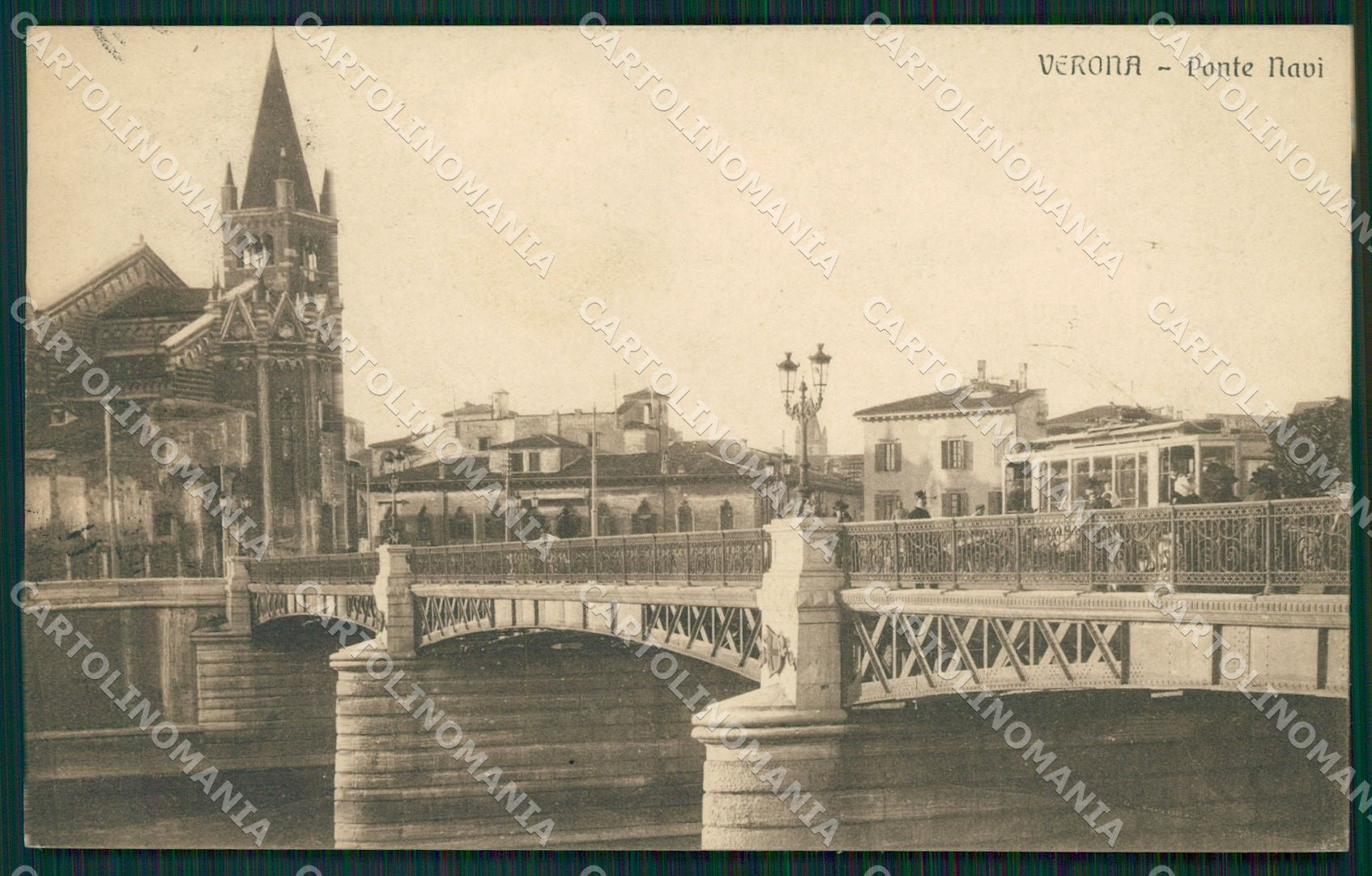 Verona Città Ponte Navi Tram cartolina QT4396 – fronte
