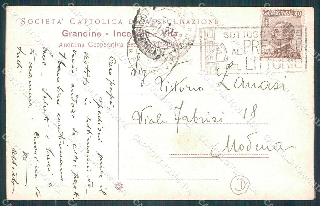 Verona Città cartolina QT4400 – retro