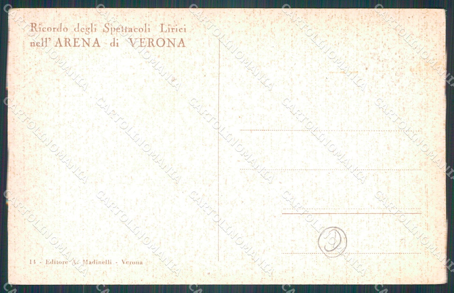 Verona Città Arena cartolina QT4402 – retro