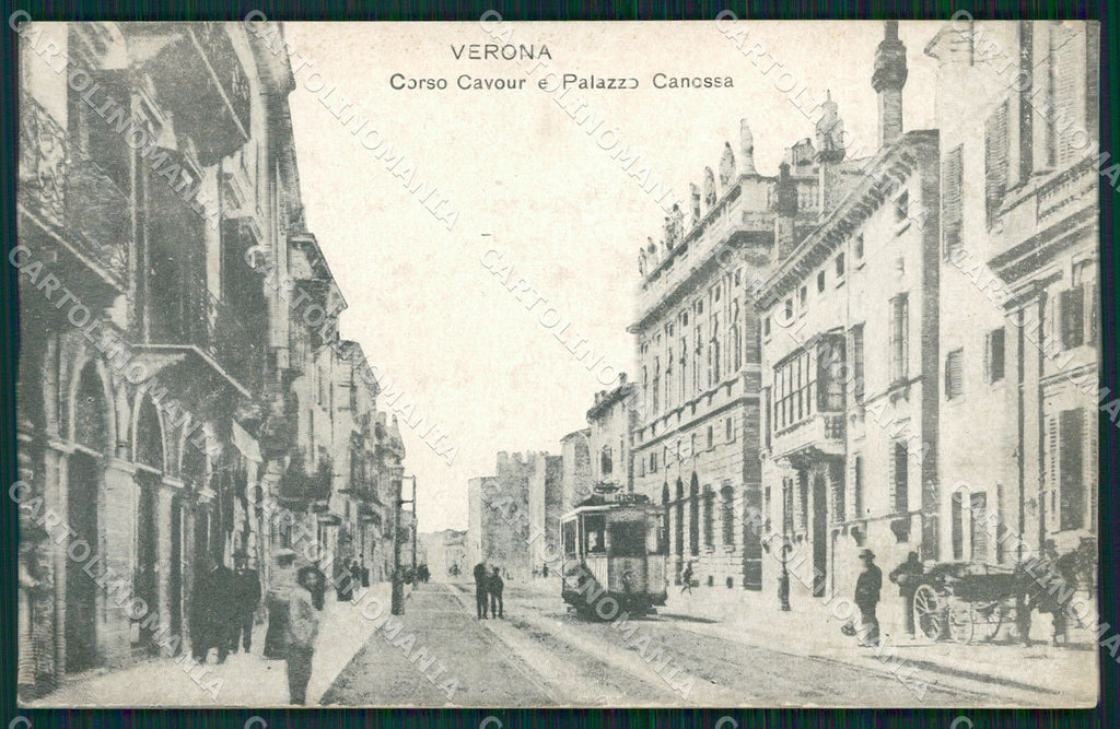 Verona Città Corso Cavour Tram cartolina QT4405 – fronte