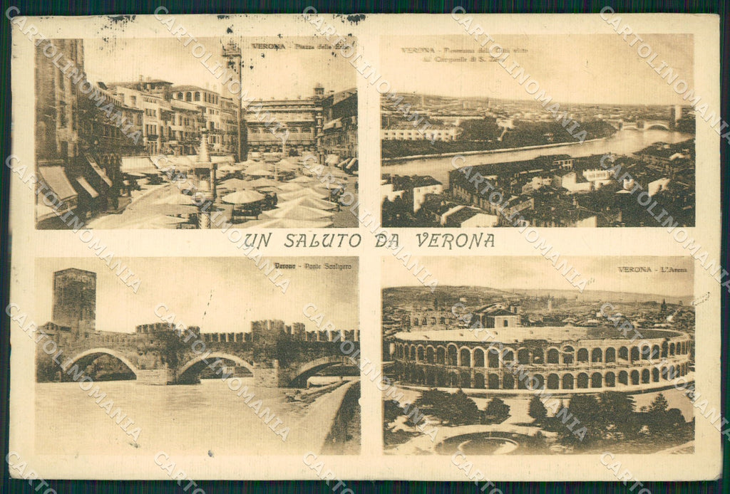 Verona Città Saluti da cartolina QT4408 – fronte