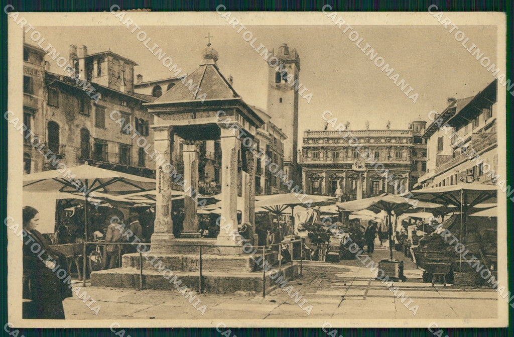 Verona Città Piazza Erbe Mercato cartolina QT4415 – fronte