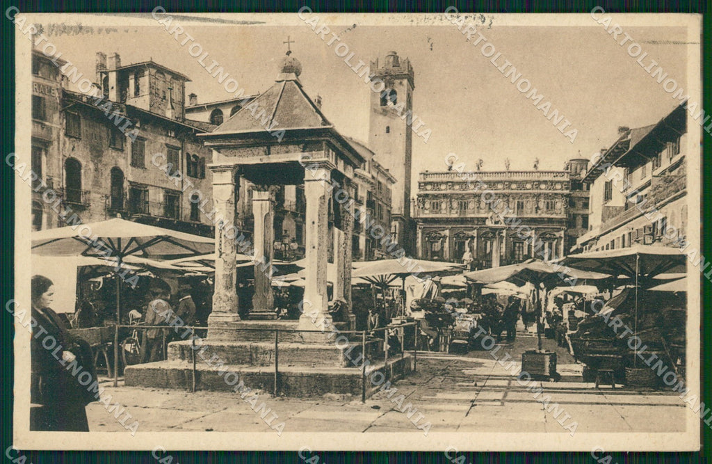 Verona Città Piazza Erbe Mercato cartolina QT4416 – fronte