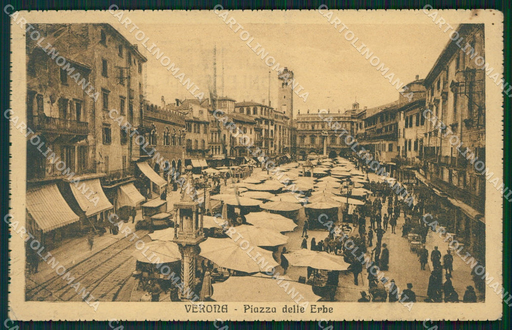 Verona Città Piazza Erbe Mercato cartolina QT4418 – fronte