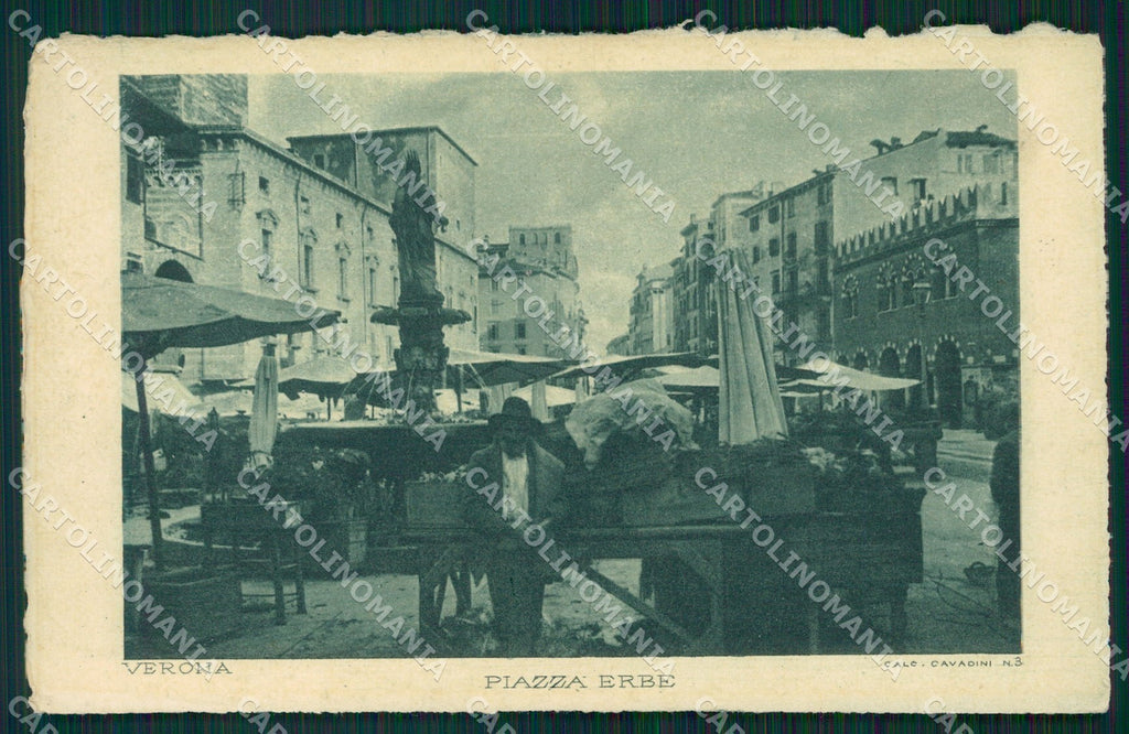 Verona Città Piazza Erbe Mercato cartolina QT4421 – fronte