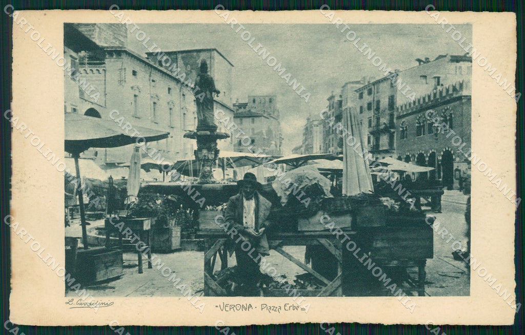 Verona Città Piazza Erbe Mercato cartolina QT4422 – fronte