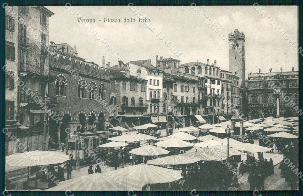 Verona Città Piazza Erbe Mercato cartolina QT4423 – fronte