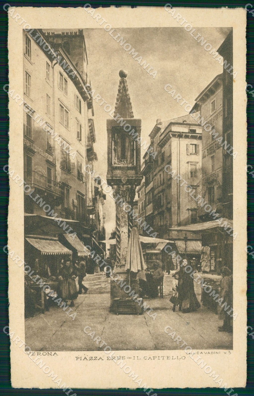 Verona Città Piazza Erbe cartolina QT4424 – fronte
