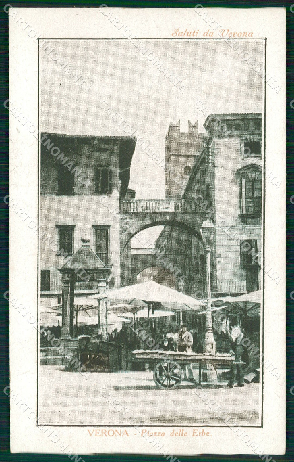 Verona Città Piazza Erbe Mercato cartolina QT4425 – fronte