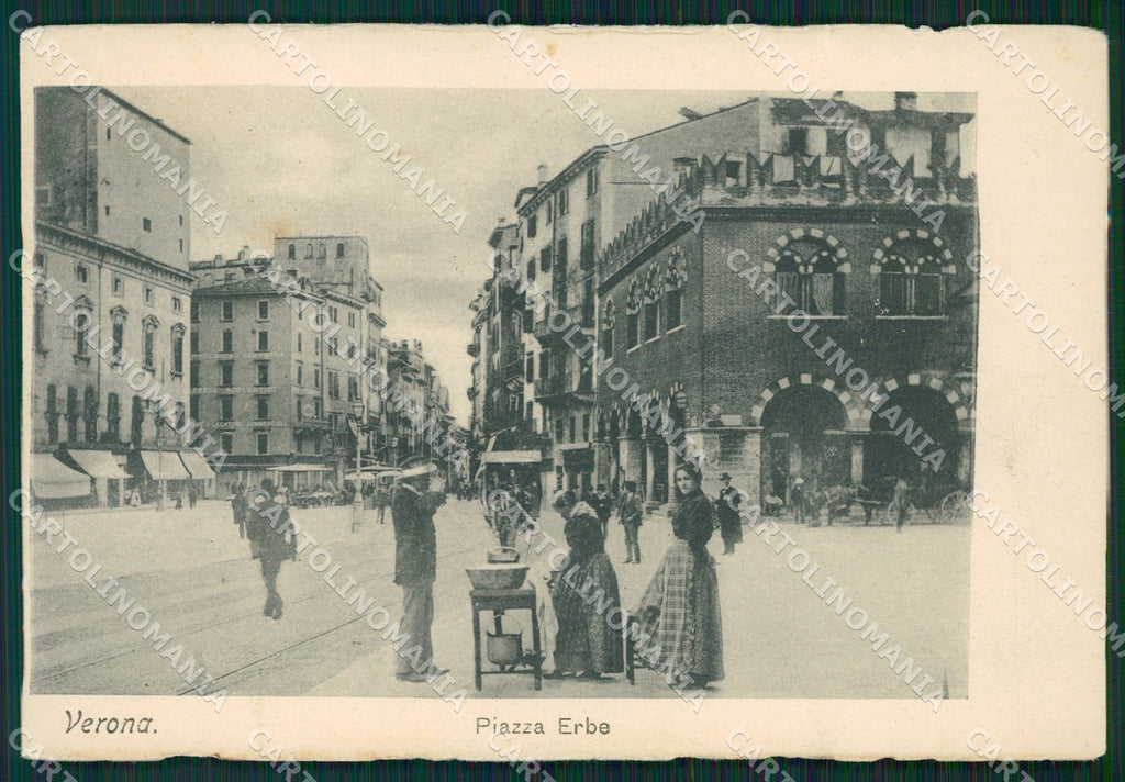 Verona Città Piazza Erbe cartolina QT4432 – fronte