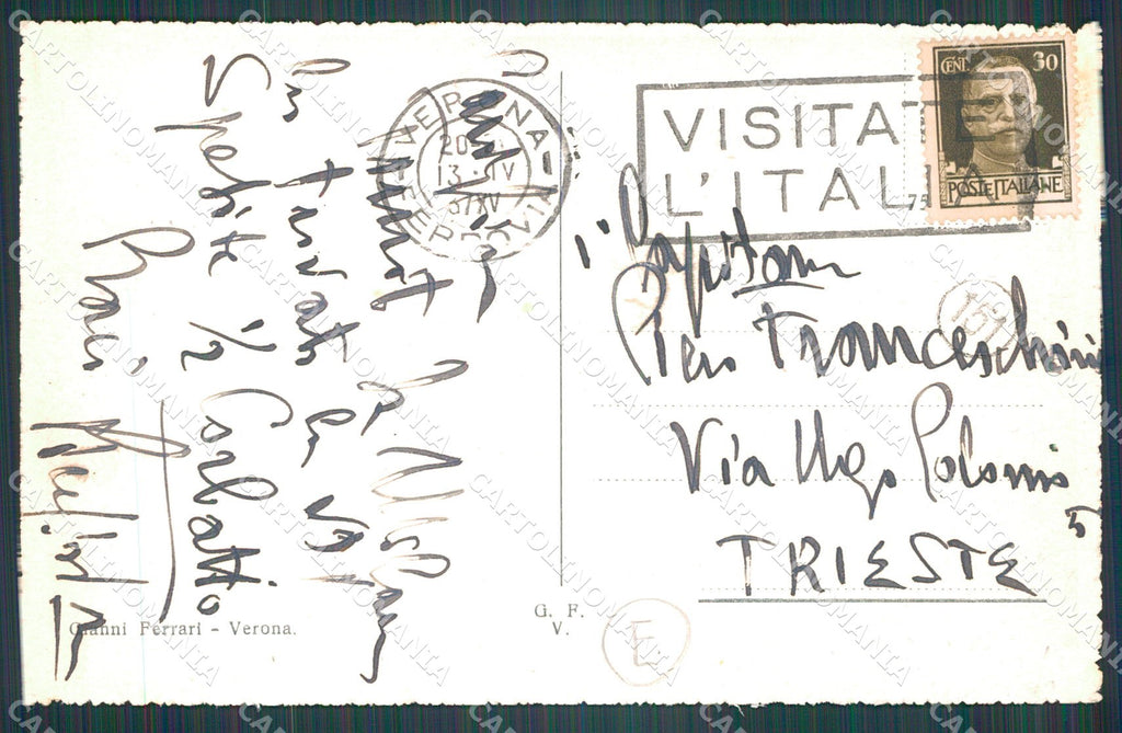Verona Città Fascismo cartolina QT4433 – retro