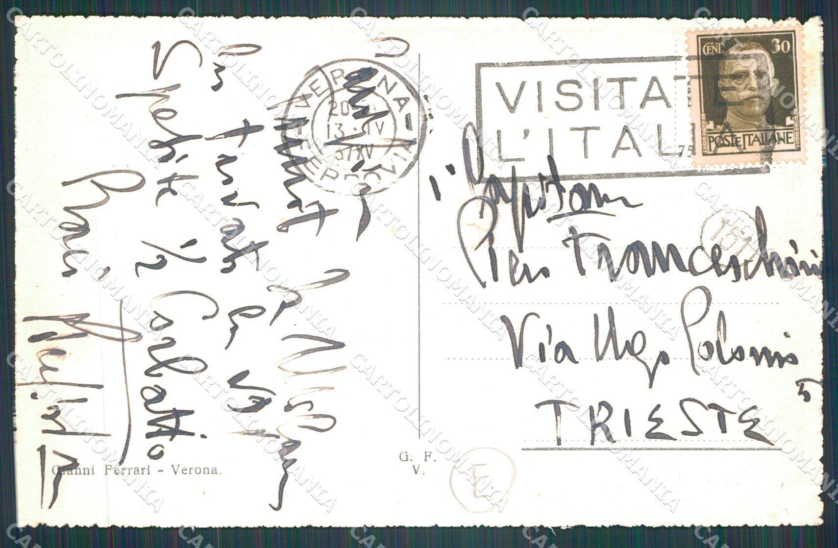 Verona Città Fascismo cartolina QT4433 – retro