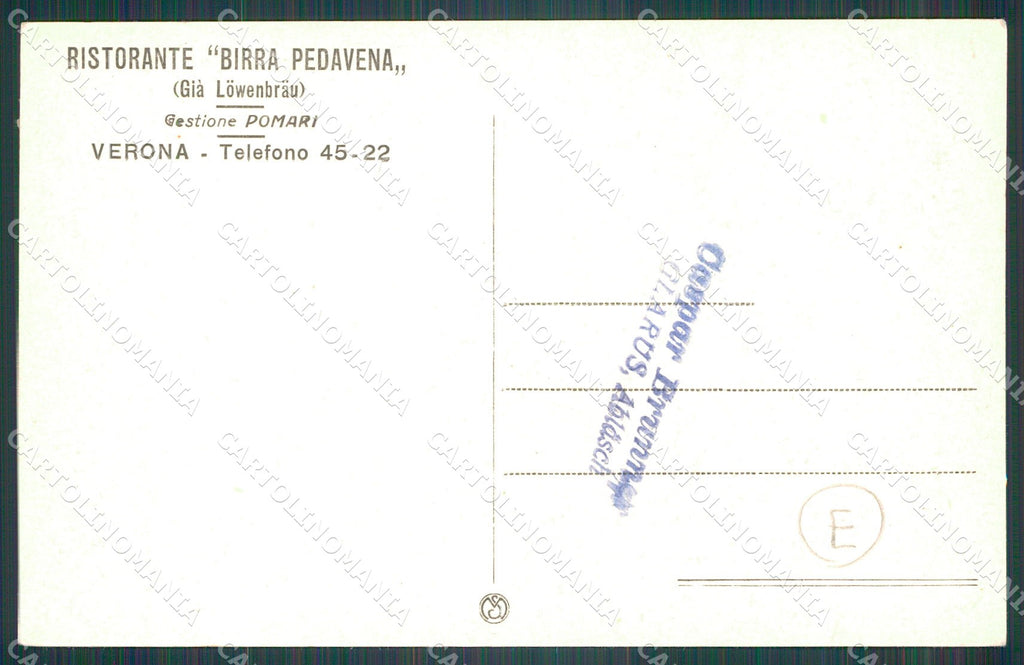 Verona Città ABRASA cartolina QT4434 – retro