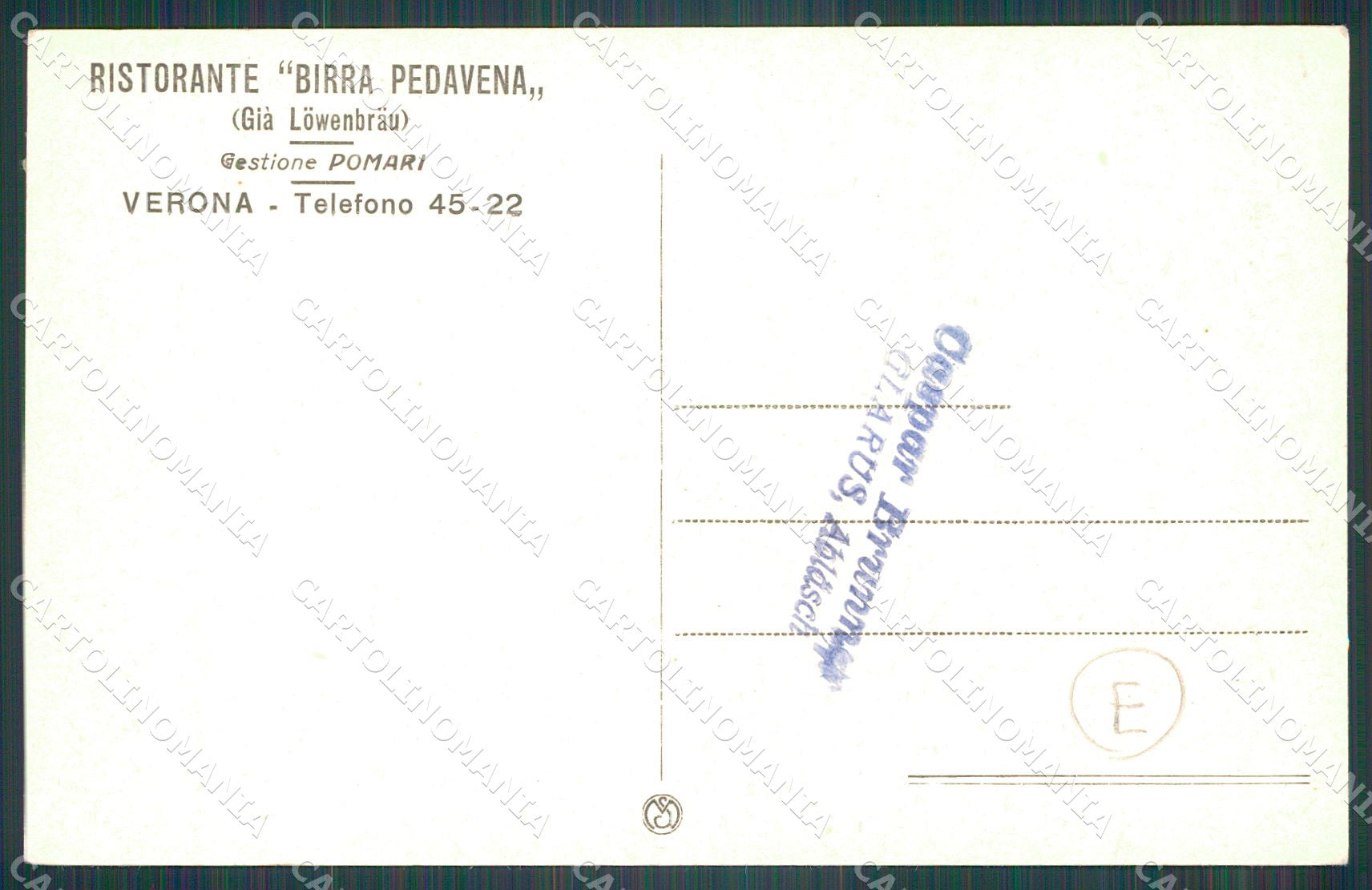 Verona Città ABRASA cartolina QT4434 – retro