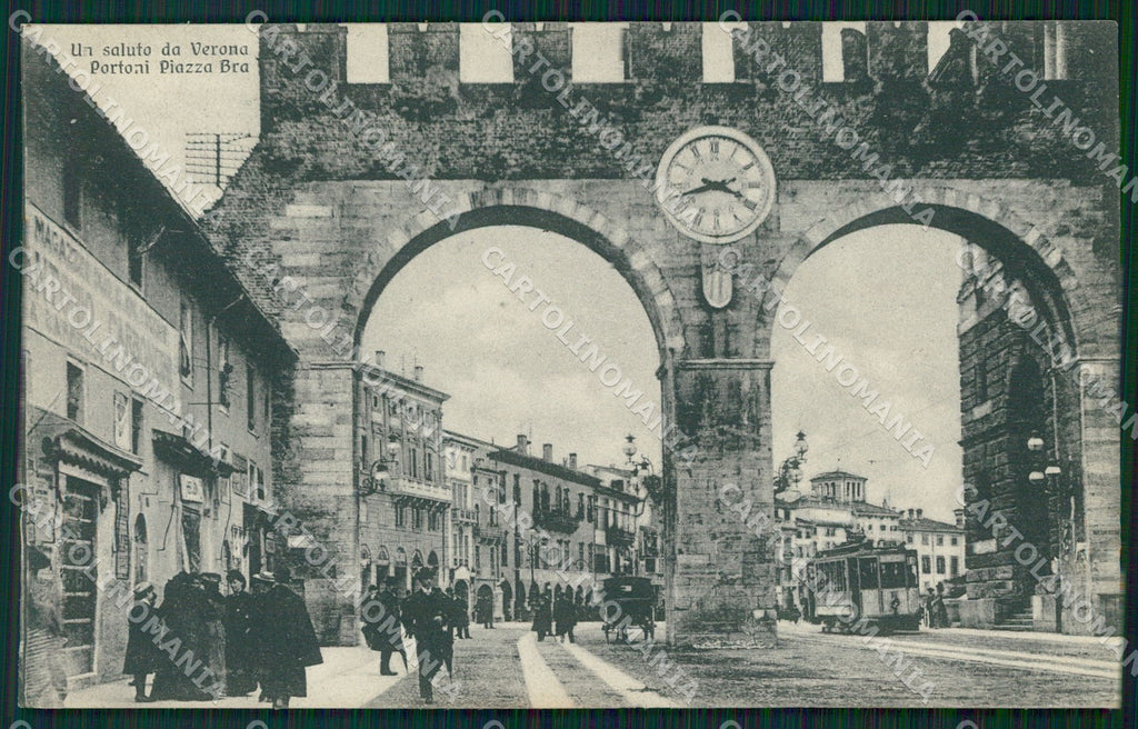 Verona Città Portoni del Brà Tram cartolina QT4438 – fronte