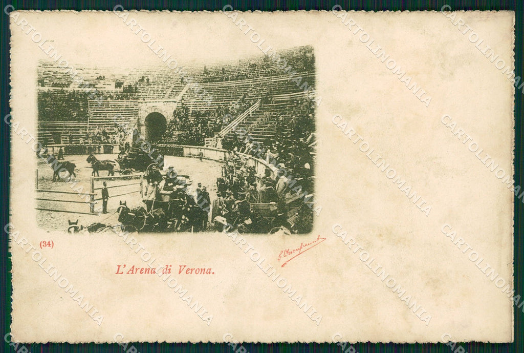Verona Città Arena REINCOLLATA cartolina QT4441 – fronte