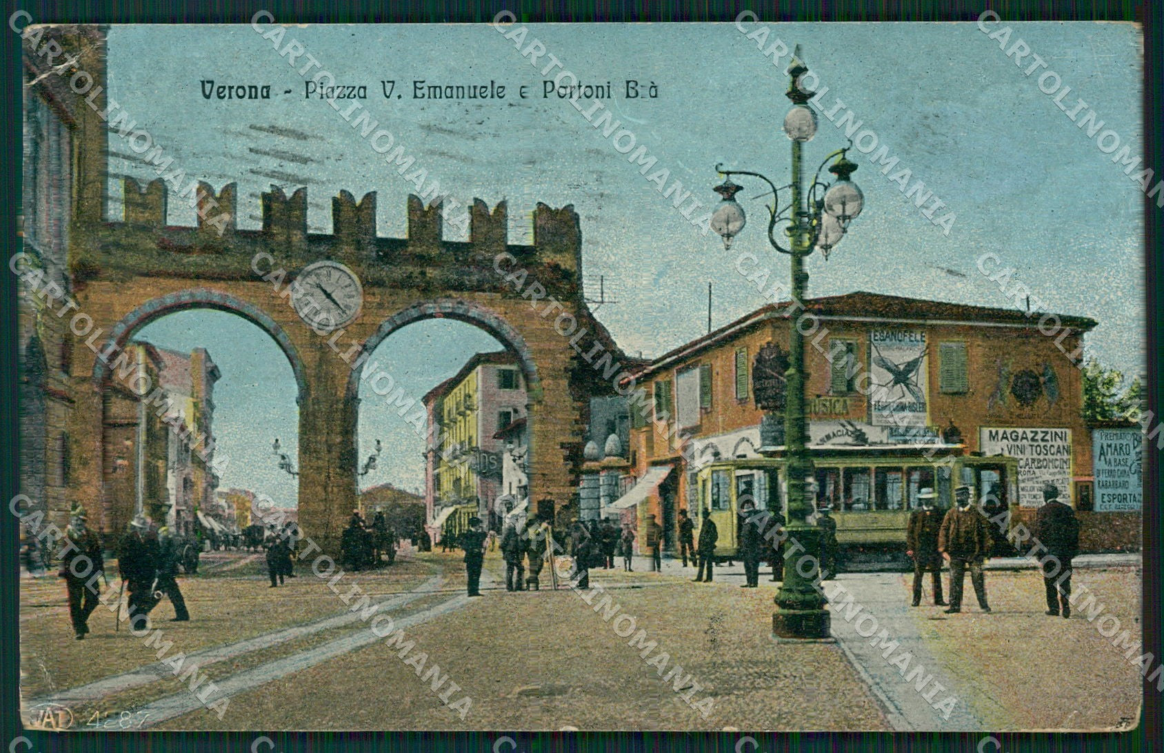Verona Città Portoni del Brà Tram Alterocca 4287 PIEGHINE cartolina QT4448 – fronte