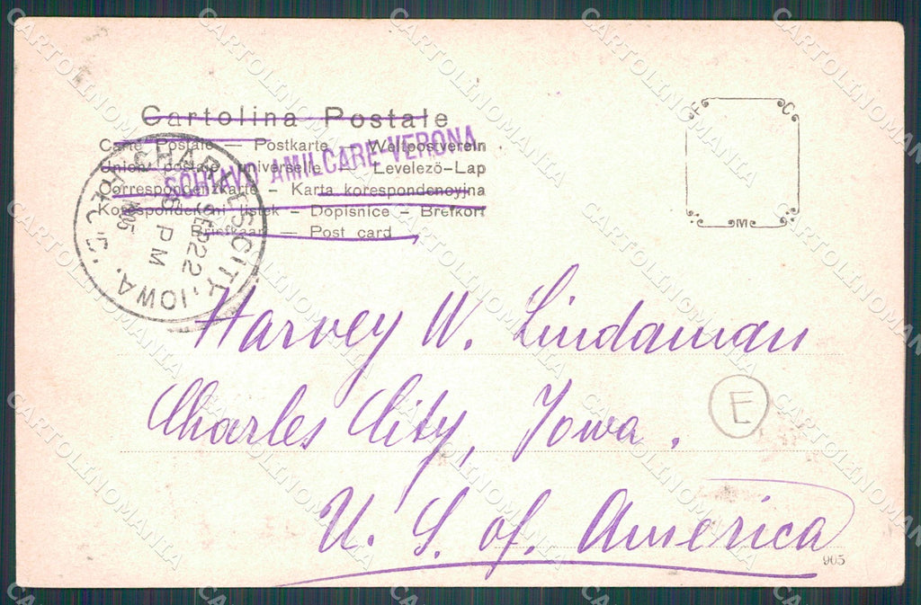 Verona Città Ponte Umberto cartolina QT4452 – retro