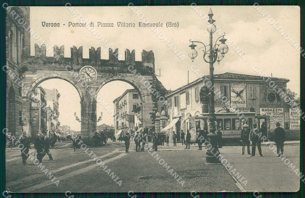 Verona Città Portoni del Brà Tram cartolina QT4453 – fronte