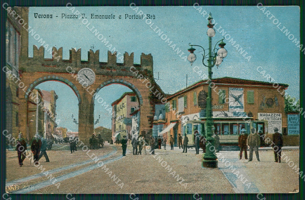 Verona Città Portoni del Brà Tram Alterocca 4287 cartolina QT4454 – fronte