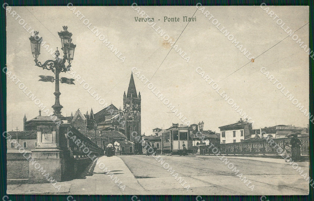 Verona Città Ponte Navi Tram cartolina QT4457 – fronte