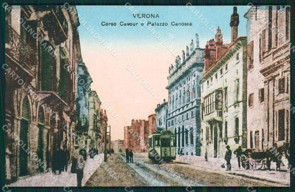 Verona Città Corso Cavour Tram cartolina QT4459 – fronte