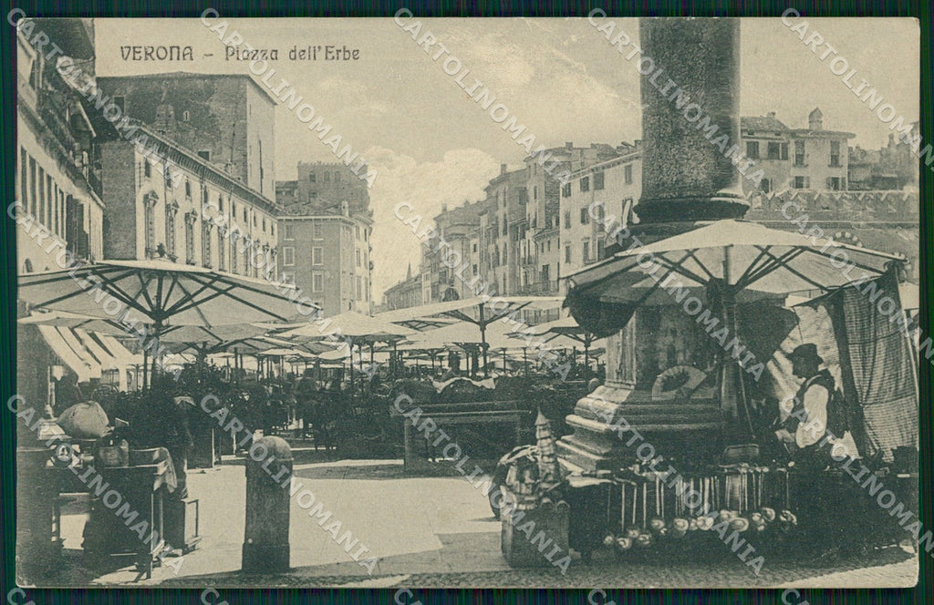 Verona Città Piazza Erbe Mercato cartolina QT4465 – fronte