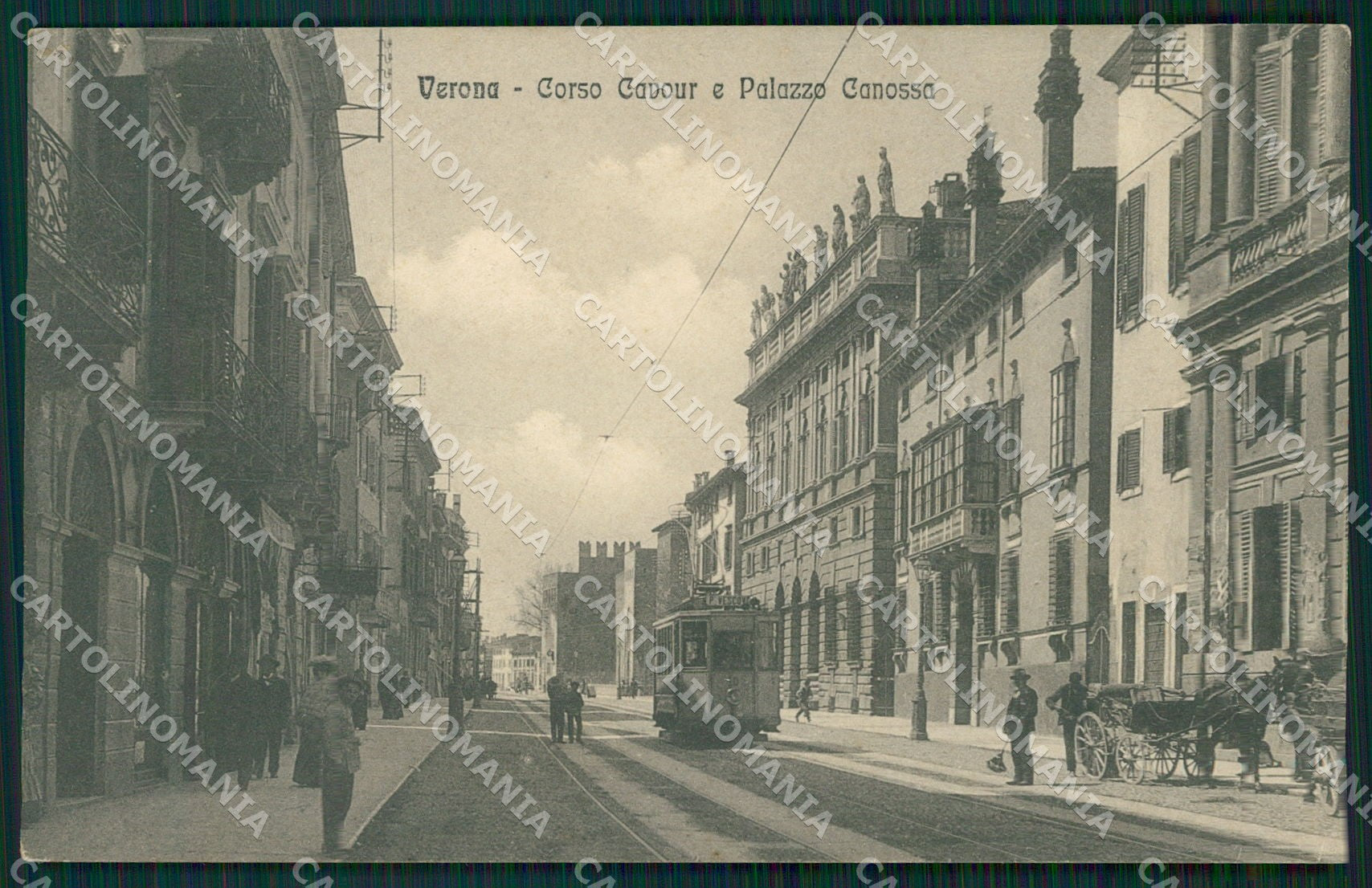 Verona Città Corso Cavour Tram cartolina QT4481 – fronte