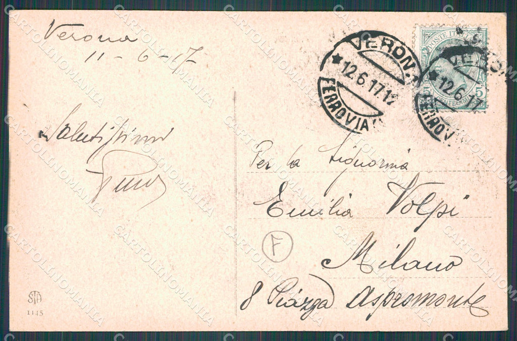 Verona Città cartolina QT4482 – retro