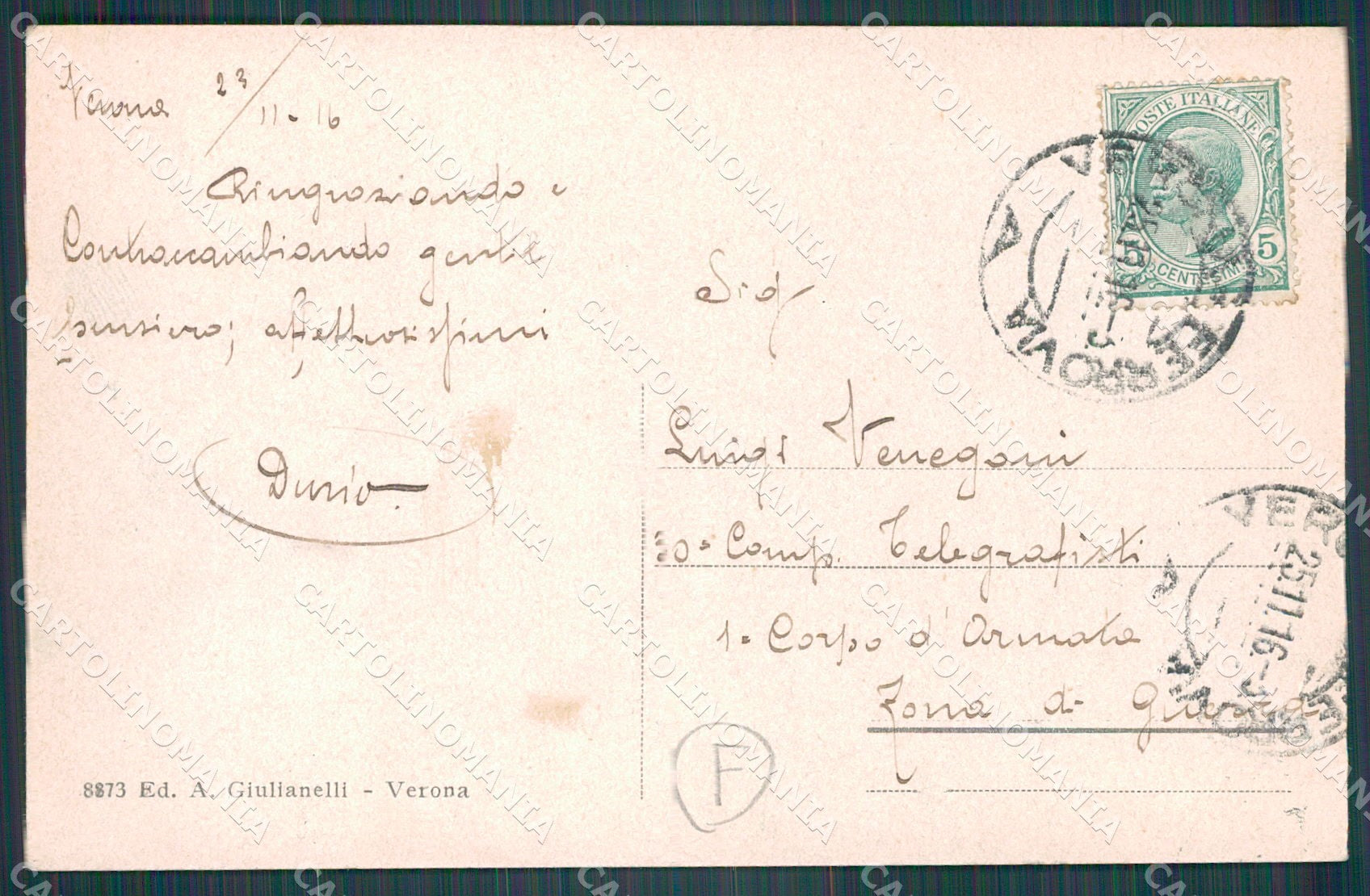 Verona Città cartolina QT4487 – retro