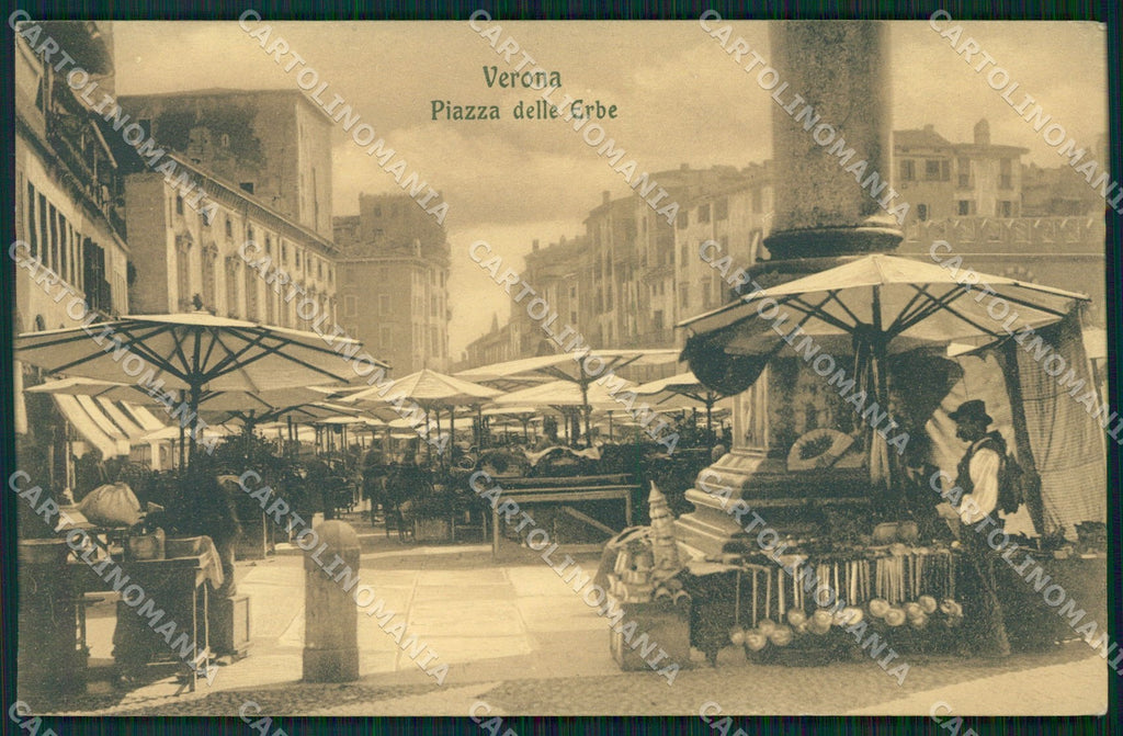 Verona Città Piazza Erbe Mercato cartolina QT4490 – fronte