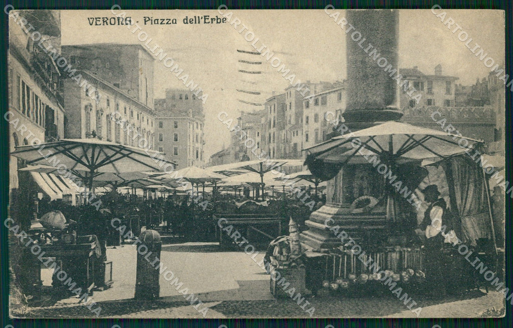 Verona Città Piazza Erbe Mercato cartolina QT4491 – fronte
