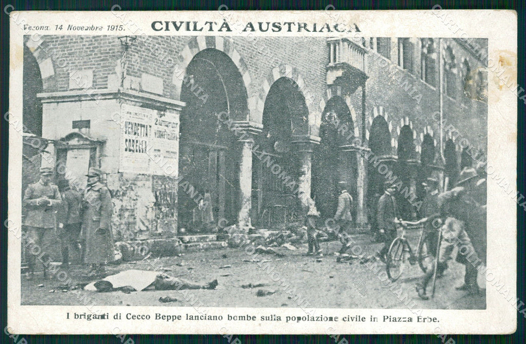 Verona Città Briganti ABRASA cartolina QT4495 – fronte