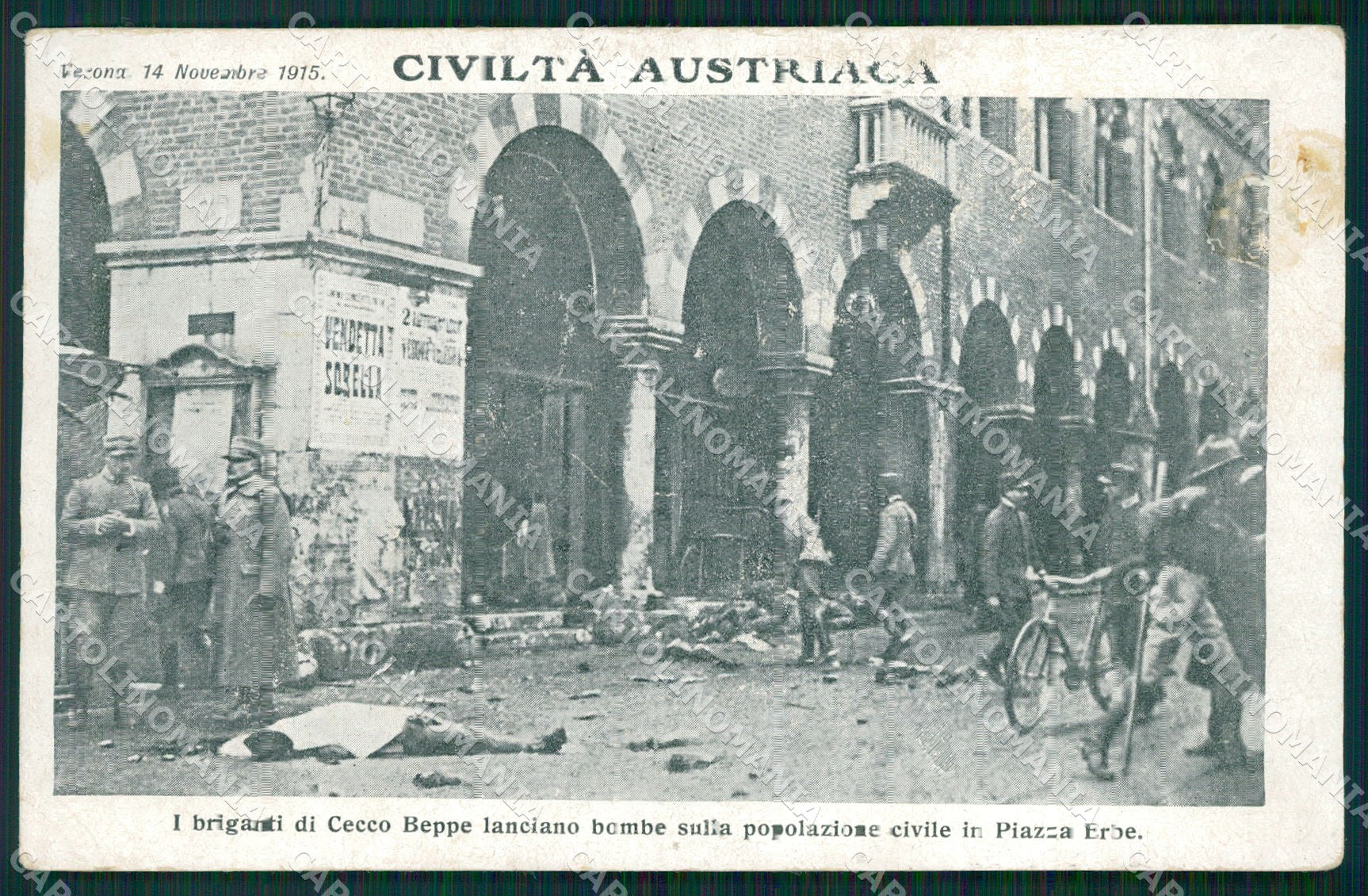 Verona Città Briganti ABRASA cartolina QT4495 – fronte