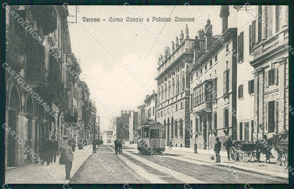Verona Città Corso Cavour Tram cartolina QT4496 – fronte